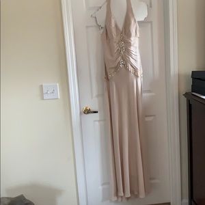Champagne colored prom dress